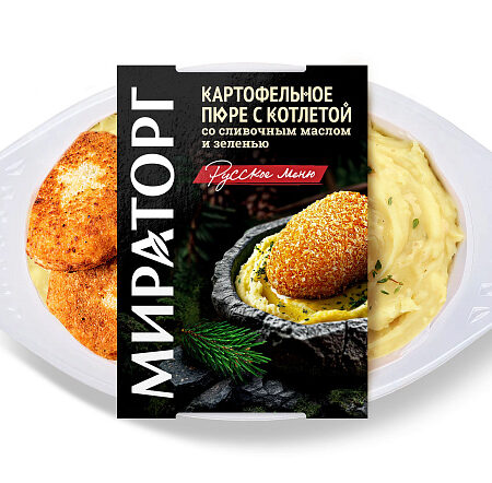 Котлеты МИРАТОРГ куриные со слив маслом и зеленью с карт пюре зам 260г 1/6
