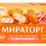 Наггетсы МИРАТОРГ Куриные с ветчиной зам 250г 1/12