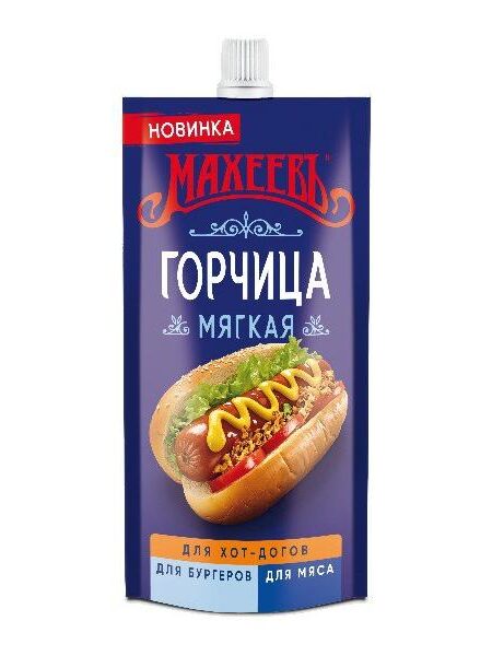Горчица МАХЕЕВ Мягкая дой-пак 140г 1/18
